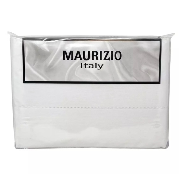 MAURIZIO Made In Italy QUEEN 3PC Cotton Chic Hemstitch White Duvet Cover Set NEW - Picture 1 of 4